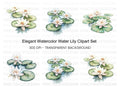 Elegant Water Lily Clipart Bundle