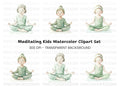Kids Yoga Meditation Clipart Bundle