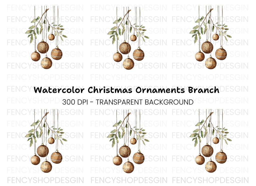Christmas Ornaments Clipart Bundle
