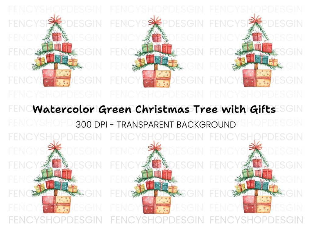 Christmas Tree Gift Clipart Bundle