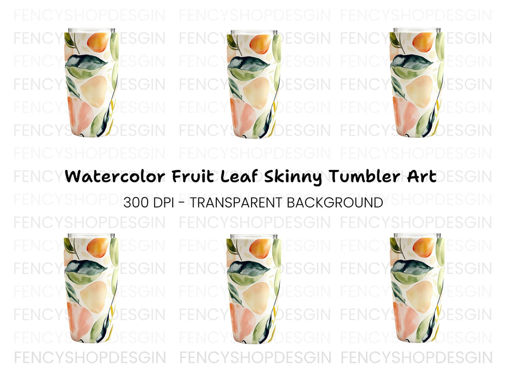 Fruit Leaf Tumbler Clipart Bundle