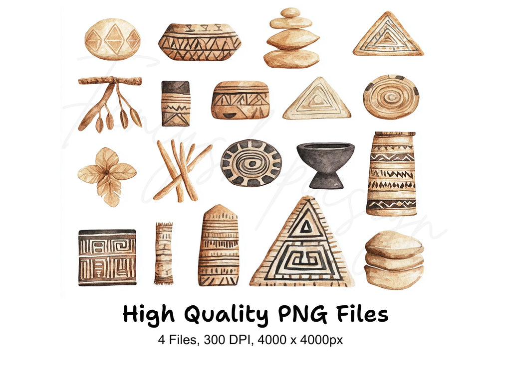 Boho Tribal Clipart Bundle