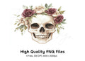 Floral Skull Clipart Bundle