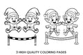 Christmas Elf Jumping Coloring Books