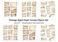 Vintage Scrolls Torn Edges Clipart Bundle