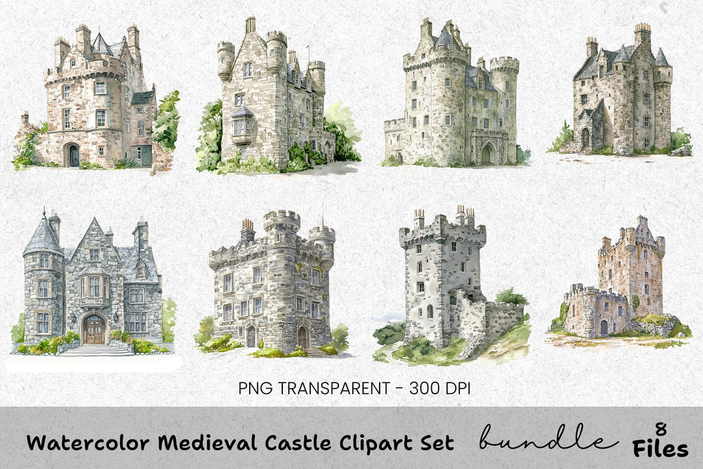 Medieval Castle Clipart Bundle