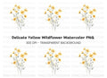 Yellow Wildflowers Clipart Bundle