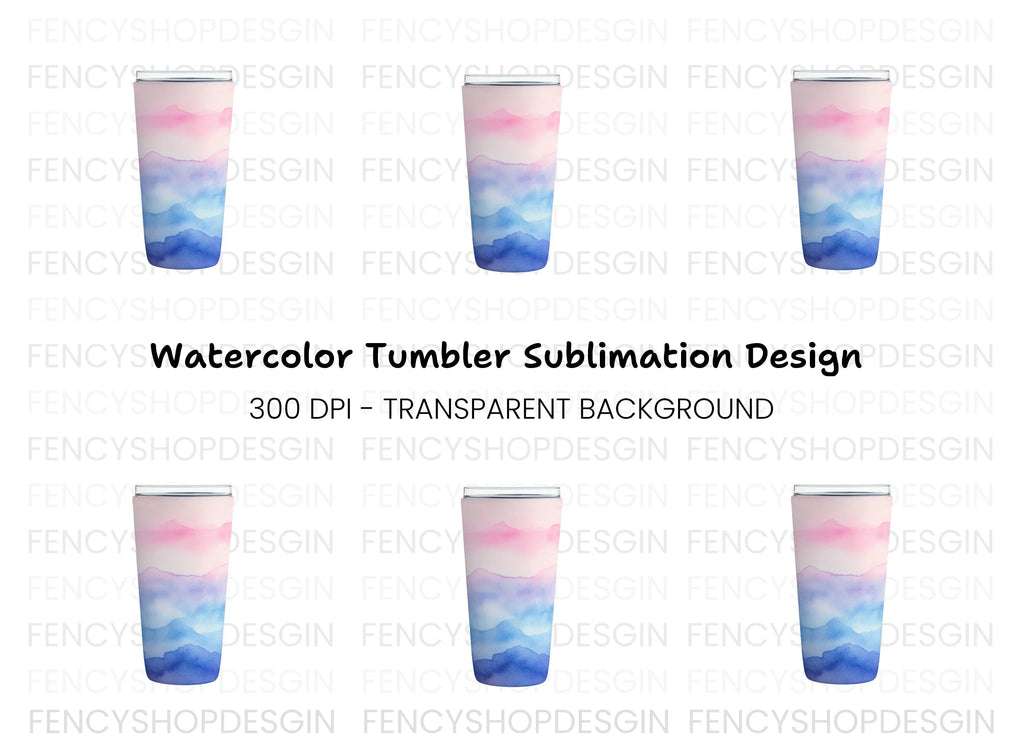 Pink and Blue Tumbler Clipart Bundle