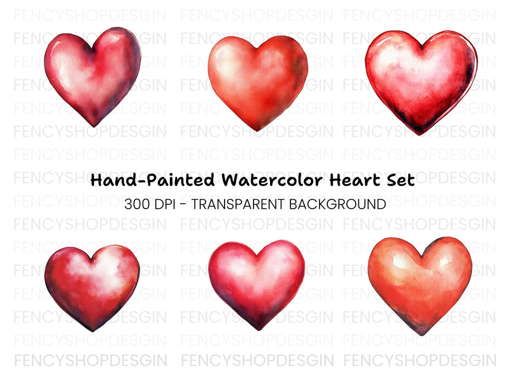Red Hearts Clipart Bundle