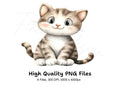 Adorable Striped Kitten Clipart Bundle