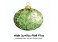 Green Christmas Ornaments Clipart Bundle