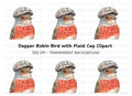 Charming Robin in Plaid Cap Clipart Bundle