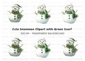 Cute Snowman Clipart Bundle