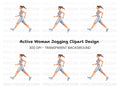 Fitness Woman Running Clipart Bundle