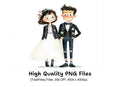 Punk Rock Wedding Illustration Clipart Bundle