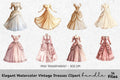 Elegant Vintage Dresses Clipart Bundle