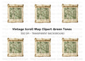 Vintage Rolled Map Clipart Bundle