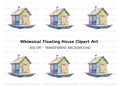 Colorful Floating House Clipart Bundle