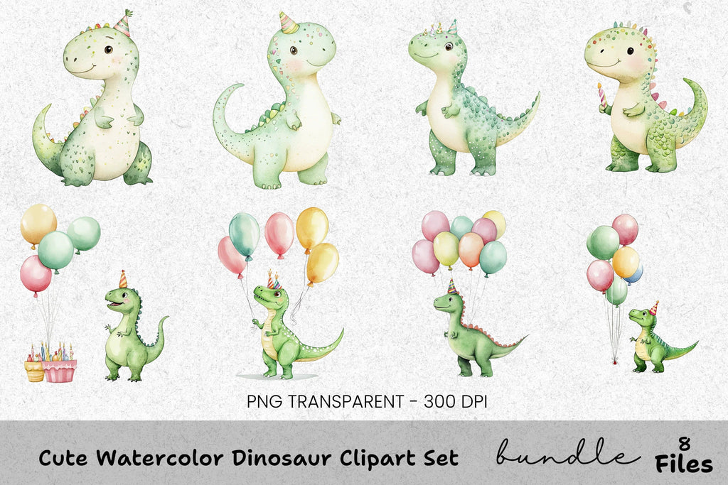 Cute Dinosaur Clipart Bundle