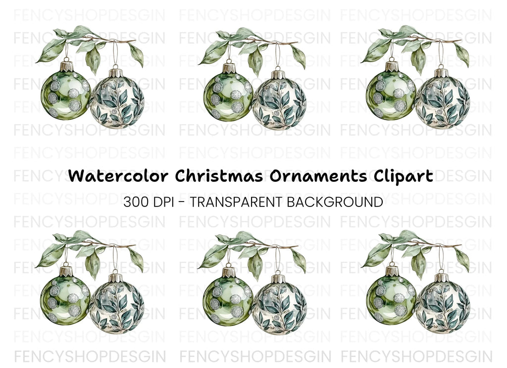 Christmas Ornaments Clipart Bundle