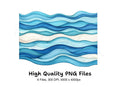 Abstract Blue Wave Patterns Clipart Bundle