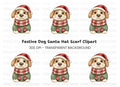 Cute Christmas Puppy Clipart Bundle