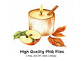Apple Cinnamon Candle Clipart Bundle