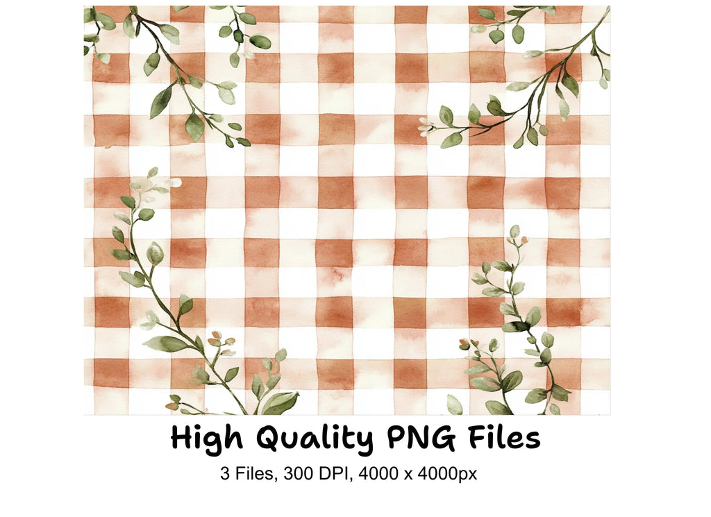 Floral Plaid Clipart Bundle