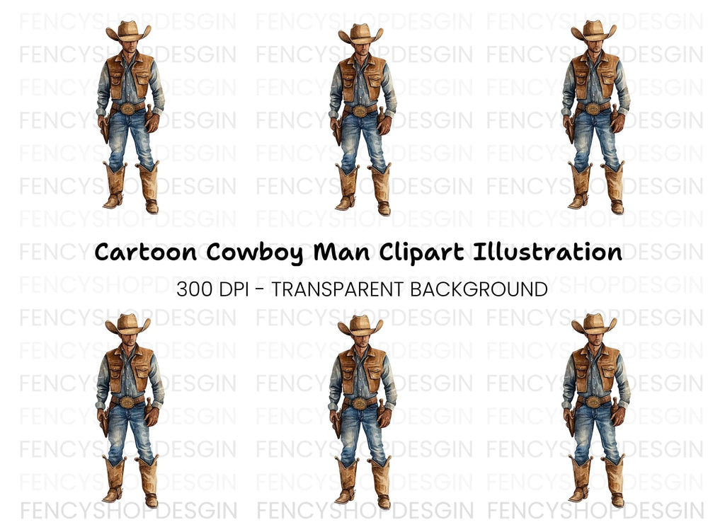 Rugged Cowboy Guns Clipart Bundle