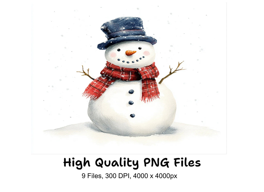 Festive Snowman Clipart Bundle
