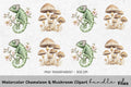 Chameleon Mushroom Clipart Bundle