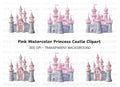 Pink and Gray Fantasy Castle Clipart Bundle