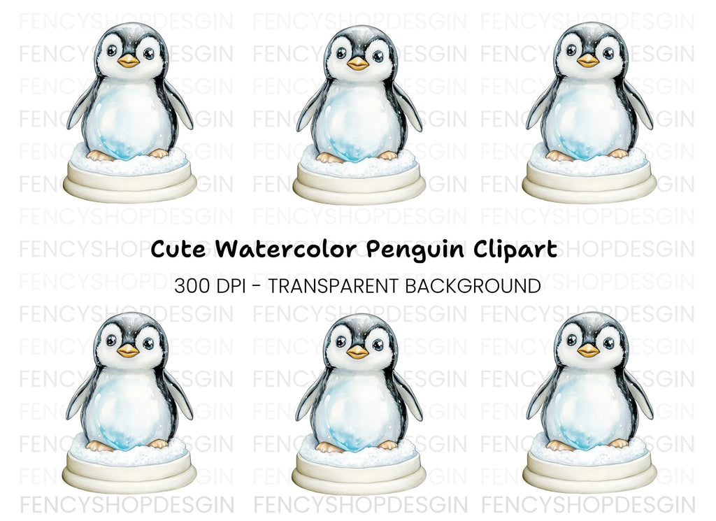 Cute Baby Penguin Winter Clipart Bundle