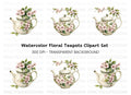 Cherry Blossom Teapots Clipart Bundle