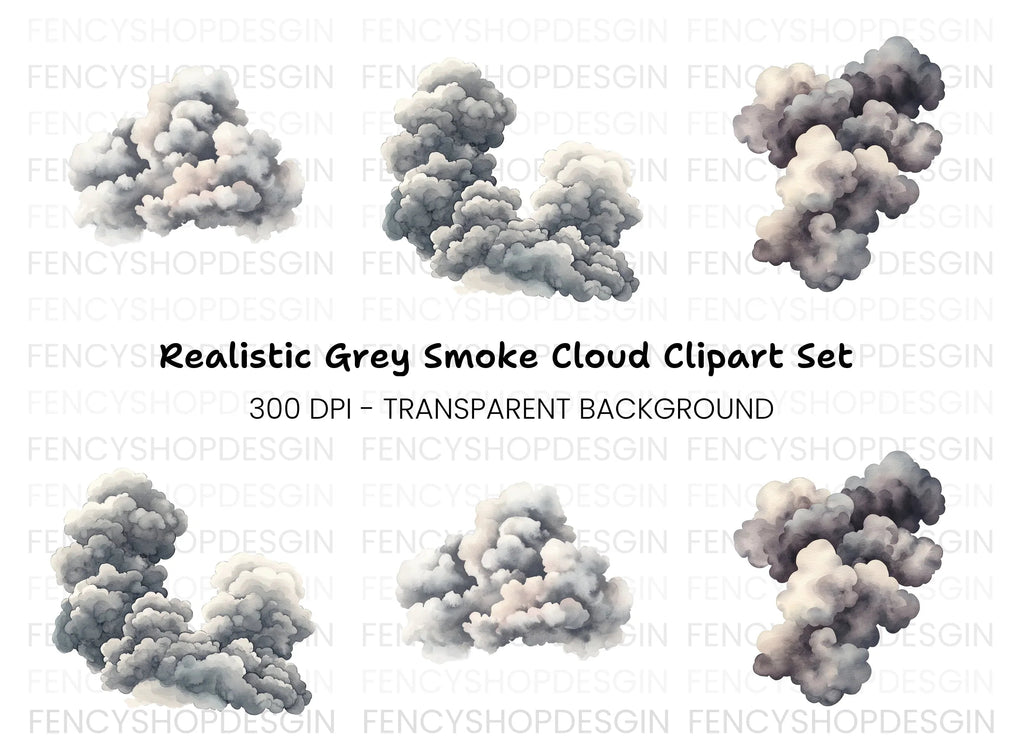 Smoke Cloud Clipart Bundle