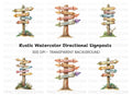 Wooden Signpost Clipart Bundle