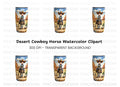 Cute Cowboy Riding Horse Clipart Bundle
