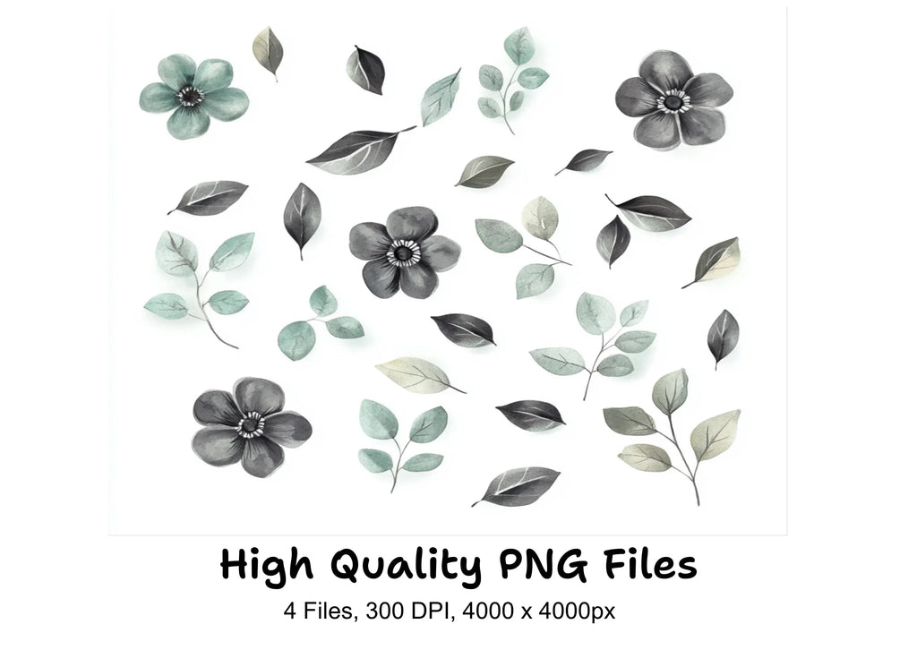 Elegant Floral Leaf Clipart Bundle
