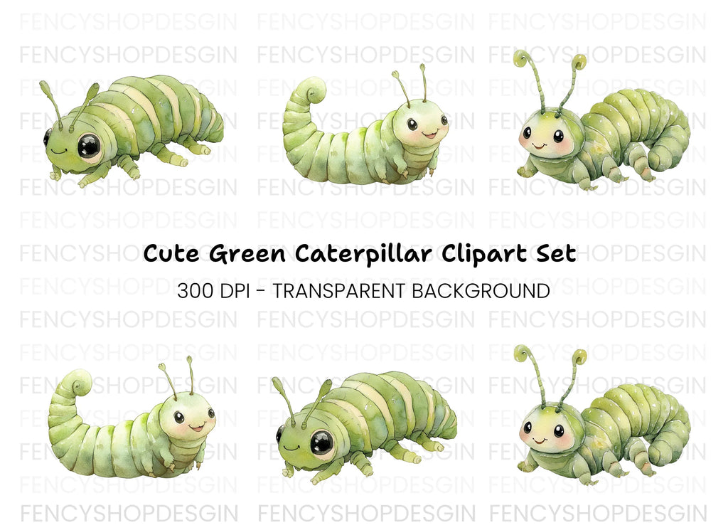 Charming Baby Caterpillar Clipart Bundle