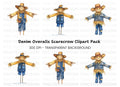 Denim Straw Scarecrow Clipart Bundle