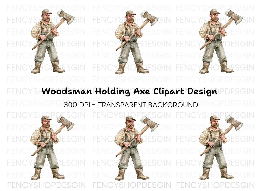 Lumberjack With Axe Clipart Bundle