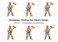 Lumberjack With Axe Clipart Bundle
