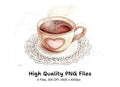 Heart Coffee Cups Clipart Bundle