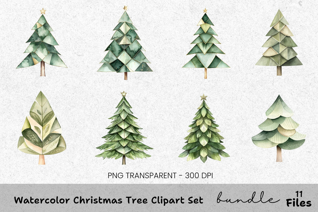 Christmas Tree Clipart Bundle
