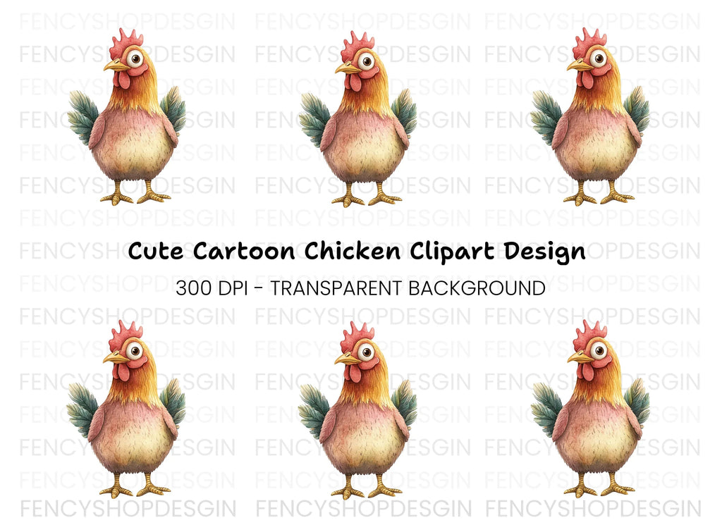 Cute Cartoon Chicken Fun Clipart Bundle