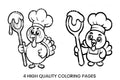 Cute Turkey Chef Coloring Books