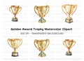 Golden Trophy Clipart Bundle