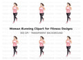 Fitness Woman Running Clipart Bundle