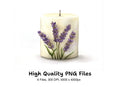 Lavender Candle Illustrations Clipart Bundle