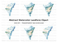 Abstract Mountain Map Clipart Bundle